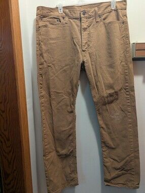 Levis 513 Slim Men's 36x30 Tan Straight Leg Casual Pants